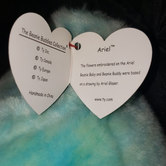 Beanie Baby 15" Buddy Bear Ariel Spring Flower Easter by Drawing by Ariel Glaser - Picture 8 of 8